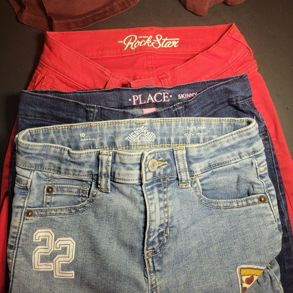 Kids 3 Jeans Bundle. Sz 10 One Sz 0, Fit Similar Fun Designs